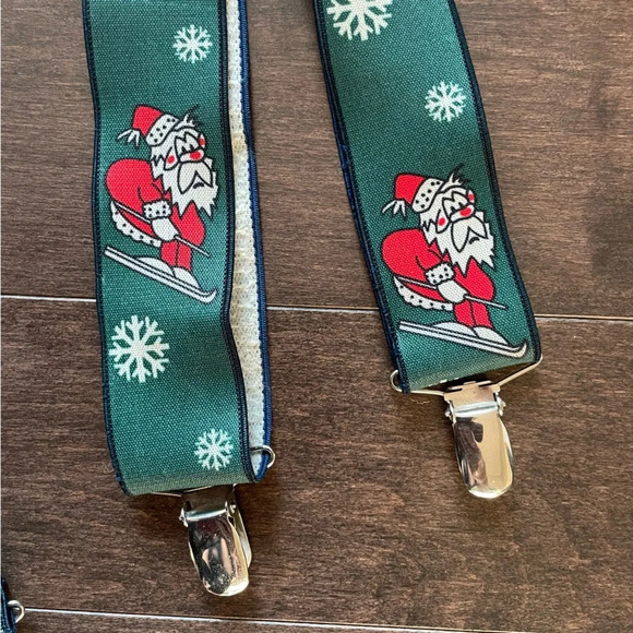 Vintage Skiing  Santa Suspenders Adult Size - Picture 2 of 2